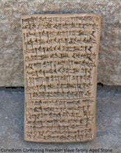 Load image into Gallery viewer, Babylonian cuneiform Conferring Freedom slave family Sculpture www.Neo-Mfg.com Mesopotamia Museum Reproduction C7