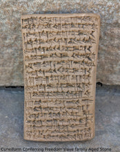Load image into Gallery viewer, Babylonian cuneiform Conferring Freedom slave family Sculpture www.Neo-Mfg.com Mesopotamia Museum Reproduction C7