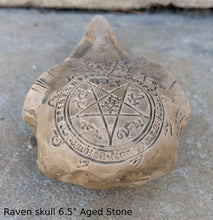 Load image into Gallery viewer, Wiccan Raven skull engraving Wall Plaque Sculpture Pagan 6.5" www.Neo-Mfg.com mythical