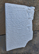 Load image into Gallery viewer, Babylonian cuneiform Culinary recipes Sculpture www.Neo-Mfg.com Mesopotamia Museum Reproduction