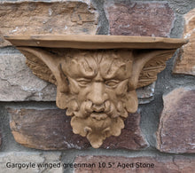 Load image into Gallery viewer, Gargoyle winged greenman shelf sculpture wall plaque www.NEO-MFG.com 10.5"
