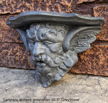 Load image into Gallery viewer, Gargoyle winged greenman shelf sculpture wall plaque www.NEO-MFG.com 10.5"