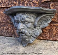 Load image into Gallery viewer, Gargoyle winged greenman shelf sculpture wall plaque www.NEO-MFG.com 10.5"