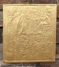 Load image into Gallery viewer, History Egyptian King Tutankhamun Tut Golden Shrine Right side Plaque Sculpture 11" www.Neo-Mfg.com home decor Museum Reproduction h6