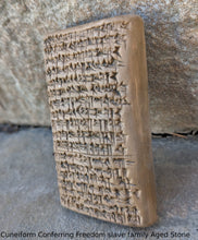 Load image into Gallery viewer, Babylonian cuneiform Conferring Freedom slave family Sculpture www.Neo-Mfg.com Mesopotamia Museum Reproduction C7