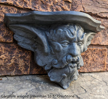 Load image into Gallery viewer, Gargoyle winged greenman shelf sculpture wall plaque www.NEO-MFG.com 10.5"