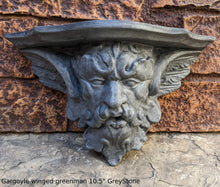 Load image into Gallery viewer, Gargoyle winged greenman shelf sculpture wall plaque www.NEO-MFG.com 10.5"