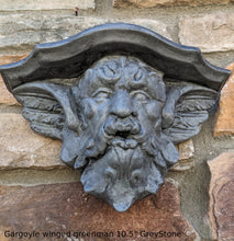 Load image into Gallery viewer, Gargoyle winged greenman shelf sculpture wall plaque www.NEO-MFG.com 10.5"
