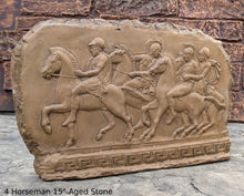 Load image into Gallery viewer, Roman Greek 4 horseman Artifact Carved Sculpture Statue www.Neo-Mfg.com 15"
