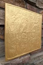 Load image into Gallery viewer, History Egyptian King Tutankhamun Tut Golden Shrine Right side Plaque Sculpture 11" www.Neo-Mfg.com home decor Museum Reproduction h6