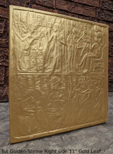 Load image into Gallery viewer, History Egyptian King Tutankhamun Tut Golden Shrine Right side Plaque Sculpture 11" www.Neo-Mfg.com home decor Museum Reproduction h6