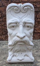Load image into Gallery viewer, Bearded Man Brow up LOW Relief Wall carving Sculptural wall plaque 14" www.Neo-Mfg.com