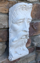 Load image into Gallery viewer, Bearded Man Brow up LOW Relief Wall carving Sculptural wall plaque 14" www.Neo-Mfg.com