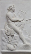 Load image into Gallery viewer, Roman Greek Dance muses Apollo Hellenistic Lyre player with swan Sculpture Wall 12.25" tall www.Neo-Mfg.com Thorvaldsen