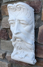 Load image into Gallery viewer, Bearded Man Brow up LOW Relief Wall carving Sculptural wall plaque 14" www.Neo-Mfg.com