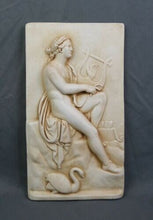 Load image into Gallery viewer, Roman Greek Dance muses Apollo Hellenistic Lyre player with swan Sculpture Wall 12.25" tall www.Neo-Mfg.com Thorvaldsen