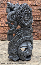 Load image into Gallery viewer, History Aztec Maya Artifact mask Sun Stone & Serpents Sculpture Statue 10" Tall www.Neo-Mfg.com
