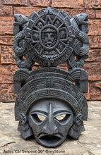 Load image into Gallery viewer, History Aztec Maya Artifact mask Sun Stone & Serpents Sculpture Statue 10" Tall www.Neo-Mfg.com