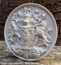Load image into Gallery viewer, Coat Arms British lion & unicorn horse sculpture wall plaque www.NEO-MFG.com 9.5"