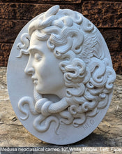Load image into Gallery viewer, Medusa neoclassical cameo design Artifact Carved Sculpture Statue 10" www.Neo-Mfg.com left or right face