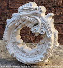 Load image into Gallery viewer, Serpent ouroboros Quetzalcoaltl ring Aztec Maya Artifact Carved Sculpture wall plaque relief 13" www.Neo-Mfg.com