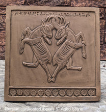 Load image into Gallery viewer, Assyrian Persian confronted ibexes Persepolis carvings Sculpture reproduction art 8" www.Neo-Mfg.com Museum Reproduction