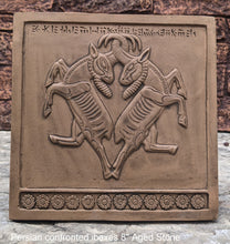 Load image into Gallery viewer, Assyrian Persian confronted ibexes Persepolis carvings Sculpture reproduction art 8" www.Neo-Mfg.com Museum Reproduction