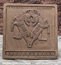 Load image into Gallery viewer, Assyrian Persian confronted ibexes Persepolis carvings Sculpture reproduction art 8" www.Neo-Mfg.com Museum Reproduction