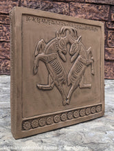 Load image into Gallery viewer, Assyrian Persian confronted ibexes Persepolis carvings Sculpture reproduction art 8" www.Neo-Mfg.com Museum Reproduction