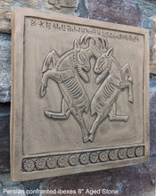 Load image into Gallery viewer, Assyrian Persian confronted ibexes Persepolis carvings Sculpture reproduction art 8" www.Neo-Mfg.com Museum Reproduction