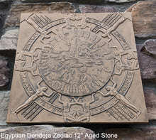 Load image into Gallery viewer, Egyptian Dendera Zodiac CALENDAR Sculptural wall relief plaque 12" Museum Quality www.Neo-Mfg.com
