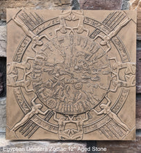 Load image into Gallery viewer, Egyptian Dendera Zodiac CALENDAR Sculptural wall relief plaque 12" Museum Quality www.Neo-Mfg.com