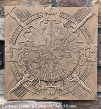 Load image into Gallery viewer, Egyptian Dendera Zodiac CALENDAR Sculptural wall relief plaque 12" Museum Quality www.Neo-Mfg.com