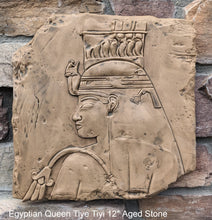 Load image into Gallery viewer, History Egyptian Queen Tiye Tiyi Fragment Sculptural wall relief plaque www.Neo-Mfg.com 12&quot; Museum reproduction

