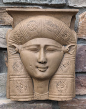 Load image into Gallery viewer, Egyptian Hathor Capital Relief fragment head bust wall plaque art Sculpture 12" www.Neo-Mfg.com Museum reproduction