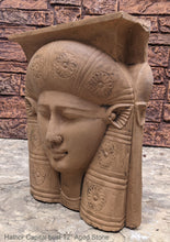 Load image into Gallery viewer, Egyptian Hathor Capital Relief fragment head bust wall plaque art Sculpture 12" www.Neo-Mfg.com Museum reproduction