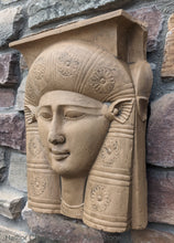 Load image into Gallery viewer, Egyptian Hathor Capital Relief fragment head bust wall plaque art Sculpture 12" www.Neo-Mfg.com Museum reproduction