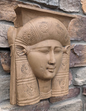 Load image into Gallery viewer, Egyptian Hathor Capital Relief fragment head bust wall plaque art Sculpture 12" www.Neo-Mfg.com Museum reproduction