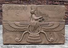 Load image into Gallery viewer, Assyrian Ahura Mazda Faravahar Persian Persepolis art Wall Sculpture 14" www.Neo-Mfg.com