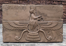 Load image into Gallery viewer, Assyrian Ahura Mazda Faravahar Persian Persepolis art Wall Sculpture 14" www.Neo-Mfg.com