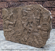 Load image into Gallery viewer, Aztec Maya Artifact Carved Tezcatlipoca & Chalchiuhtlicue Sculpture Statue 16" www.Neo-Mfg.com Wall art Codex