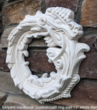 Load image into Gallery viewer, Serpent ouroboros Quetzalcoaltl ring Aztec Maya Artifact Carved Sculpture wall plaque relief 13" www.Neo-Mfg.com