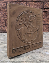 Load image into Gallery viewer, Assyrian Persian Winged lion Griffin Achaemenid Persepolis carvings Sculpture reproduction art 8" www.Neo-Mfg.com Museum Reproduction