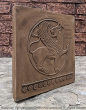 Load image into Gallery viewer, Assyrian Persian Winged lion Griffin Achaemenid Persepolis carvings Sculpture reproduction art 8" www.Neo-Mfg.com Museum Reproduction
