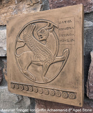 Load image into Gallery viewer, Assyrian Persian Winged lion Griffin Achaemenid Persepolis carvings Sculpture reproduction art 8" www.Neo-Mfg.com Museum Reproduction