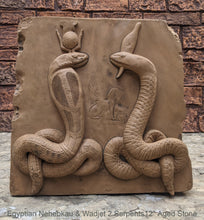 Load image into Gallery viewer, Egyptian Nehebkau & Wadjet 2 Serpents Artifact Carved Sculpture Statue 12" www.Neo-Mfg.com Museum reproduction