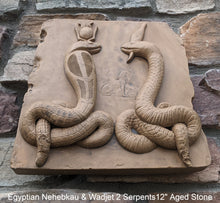 Load image into Gallery viewer, Egyptian Nehebkau & Wadjet 2 Serpents Artifact Carved Sculpture Statue 12" www.Neo-Mfg.com Museum reproduction