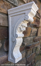 Load image into Gallery viewer, Lion Face narrow thin Corbel scroll bracket Architectural accent 13.5&quot; www.Neo-Mfg.com Home decor
