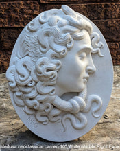 Load image into Gallery viewer, Medusa neoclassical cameo design Artifact Carved Sculpture Statue 10" www.Neo-Mfg.com left or right face