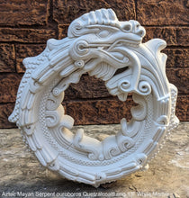 Load image into Gallery viewer, Serpent ouroboros Quetzalcoaltl ring Aztec Maya Artifact Carved Sculpture wall plaque relief 13" www.Neo-Mfg.com